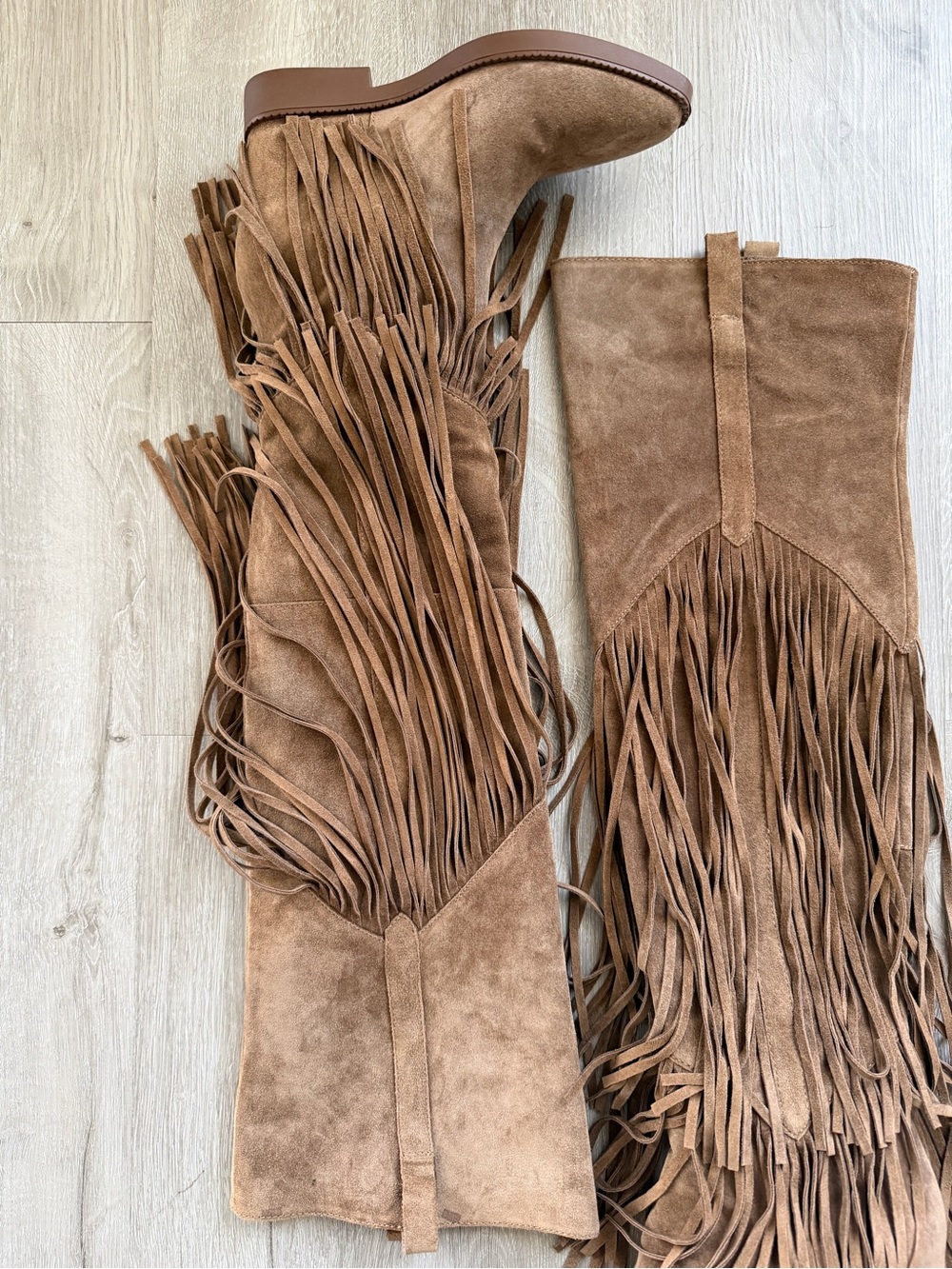 Ash | Gipsy Tall Fringed Suede Leather Over-The-Knee Boots Russet Festival 37 - Picture 6 of 13